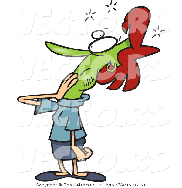 Vector of a Nauseous Sick Cartoon Woman Turning Green and Preparing to Puke