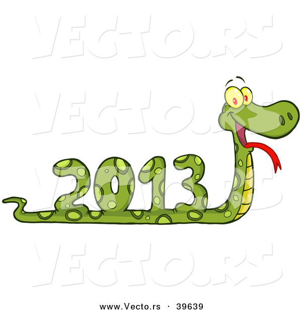 Vector of a New Year 2013 Snake Cartoon