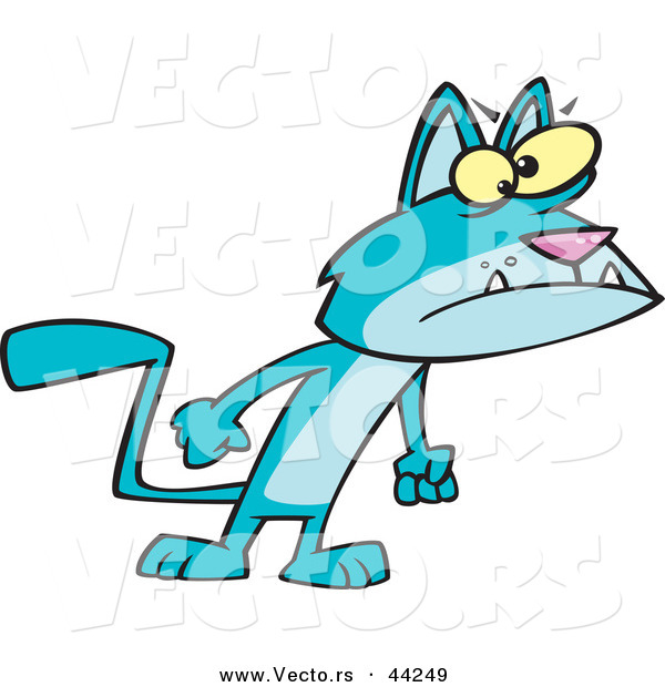 Vector of a Pissed Cartoon Cat Ready to Knock Someone's Lights out