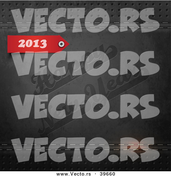Vector of a Red 2013 over Happy New Year Stamped in Black Leather Background
