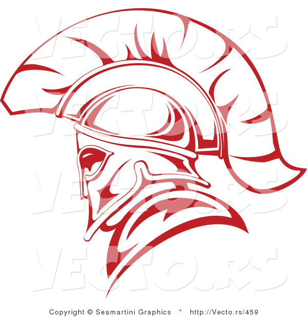 Vector of a Red Roman Soldier Outline