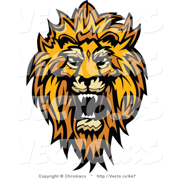 Vector of a Roaring African Lion Design