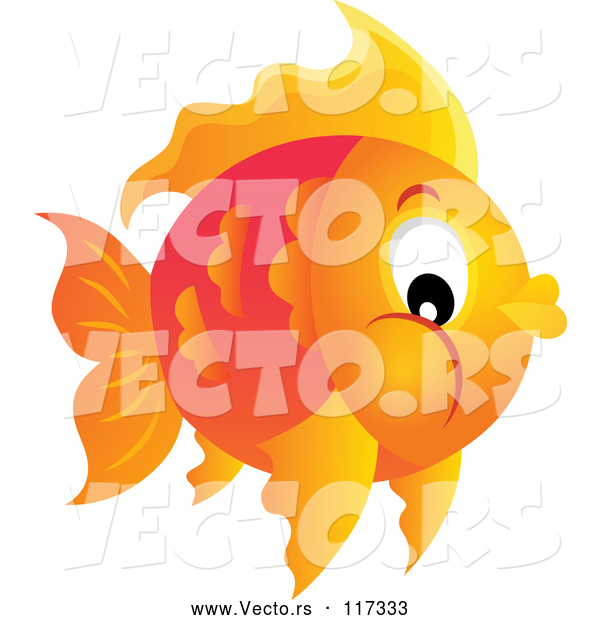 Vector of a Round Orange Fish