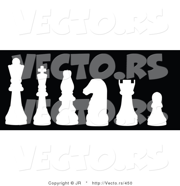 Vector of a Series of White Chess Pieces
