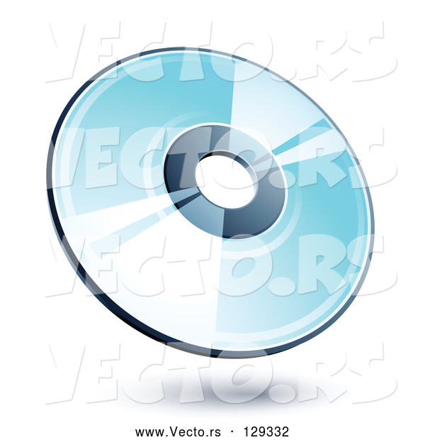 Vector of a Shiny Blue CD Compact Disk