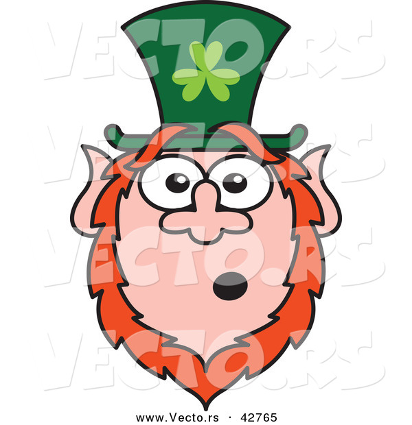 Vector of a Shocked St. Paddy's Day Cartoon Leprechaun