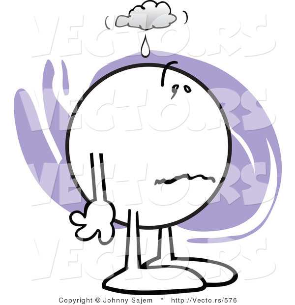 Vector of a Sick Cartoon Man Feeling Under the Weather
