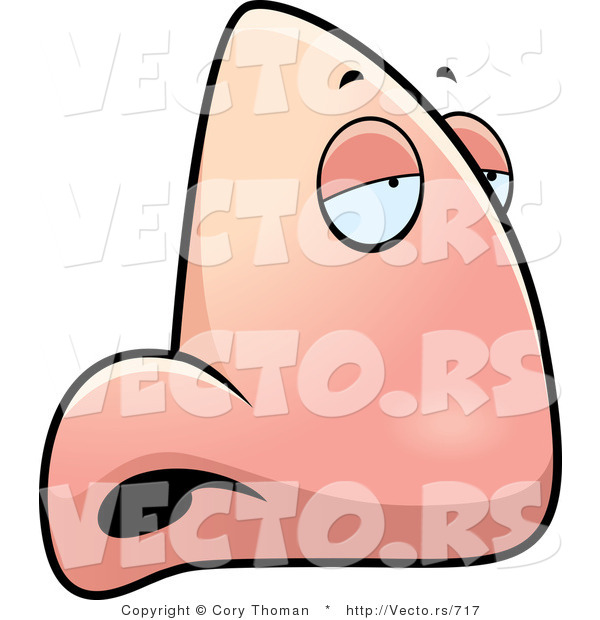 Vector of a Sick Cartoon Nose Character