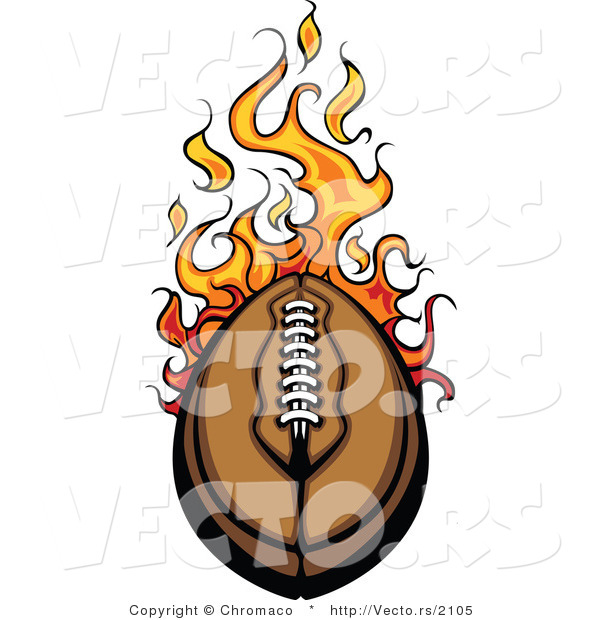 Vector of a Speeding Leather Football with Flames - Design