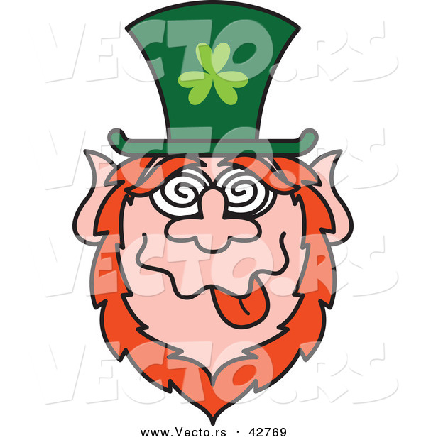 Vector of a St. Paddy's Day Cartoon Leprechaun with a Dazed Facial Expression
