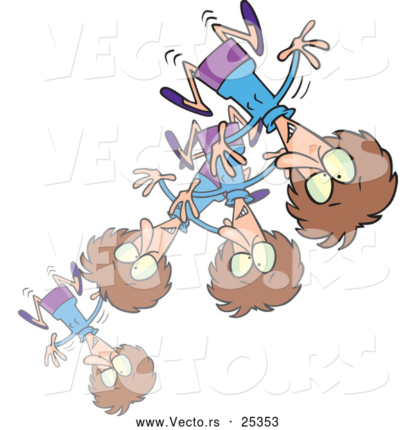 Vector of a Stressed Cartoon Woman Falling