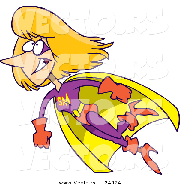 Vector of a Super Mom Flying