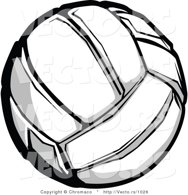 Vector of a Volleyball Grayscale Version