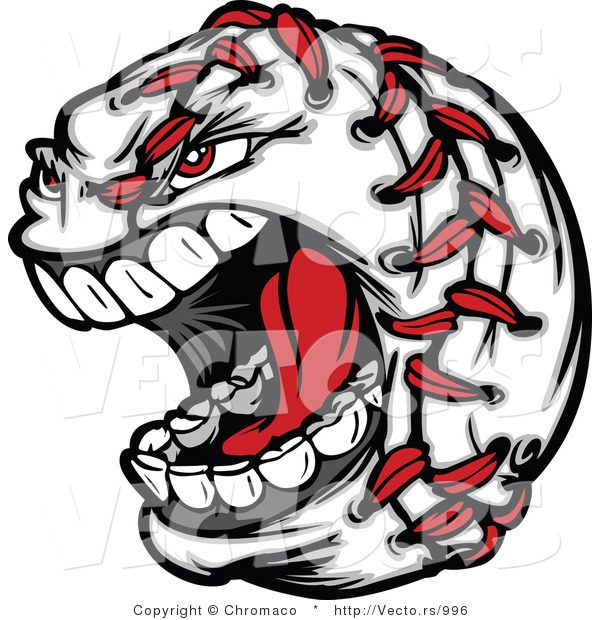 Vector of a Yelling Baseball Character with Red StitchesYelling Baseball Character with Red StitchesYelling Baseball Character with Red Stitches - Coloring Page Outline