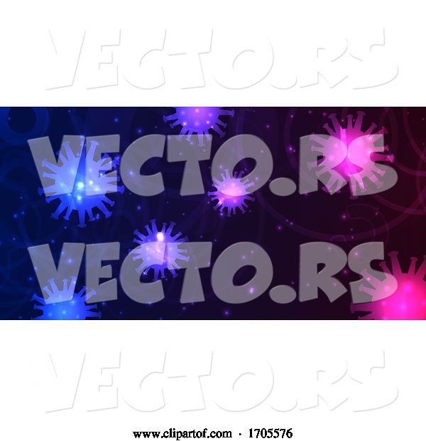 Vector of Abstract Banner Design with Virus Cells Depicting Covid 19 Pandemic