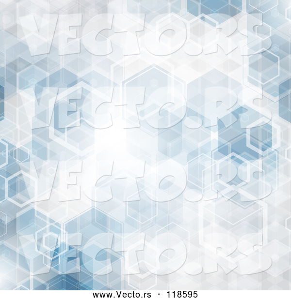 Vector of Abstract Blue Hexagon Background