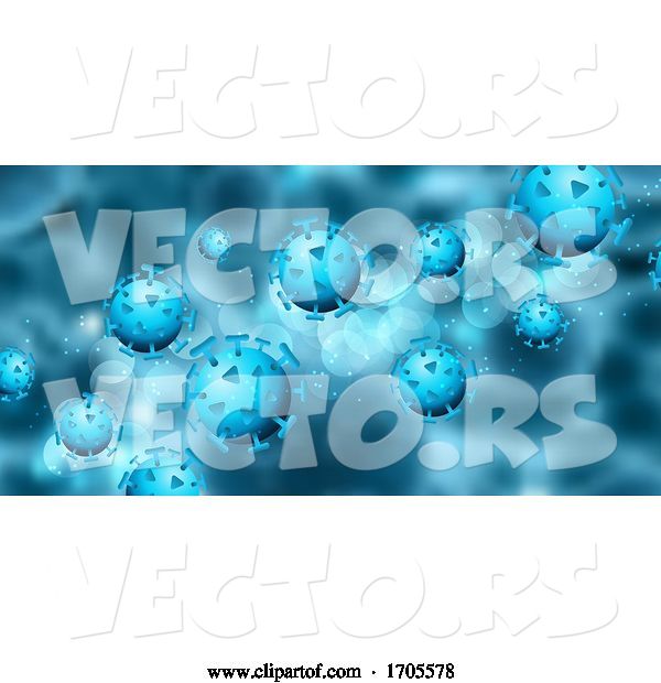 Vector of Abstract Medical Banner with Covid 19 Virus Cells