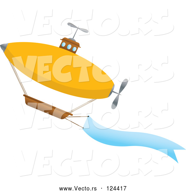 Vector of Airship Ascending with a Message Banner