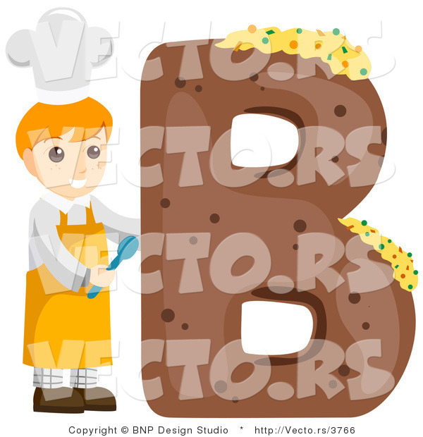 Vector of Alphabet Letter B with a Baker Boy