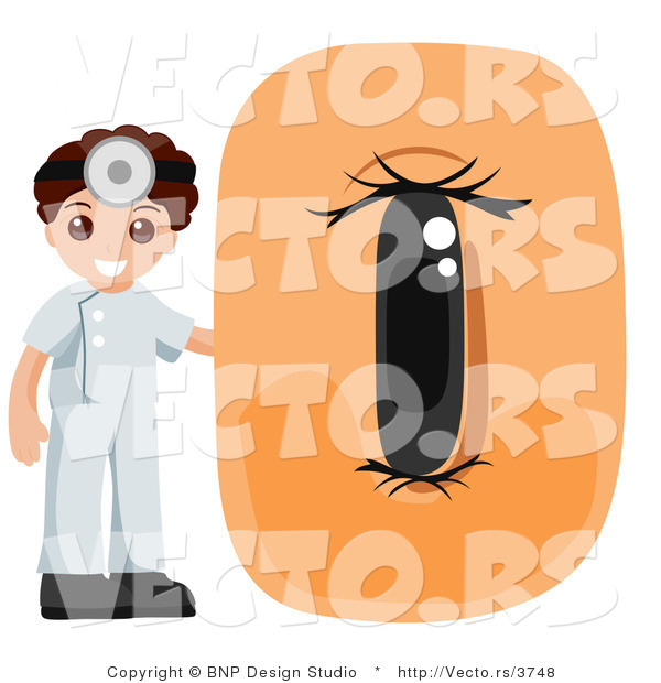 Vector of Alphabet Letter O with an Optometrist Boy