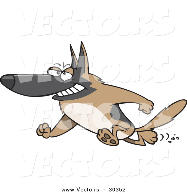 Vector of an Adult German Shepherd - Cartoon Style
