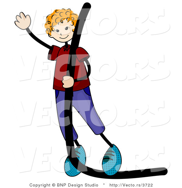 Vector of an Alphabet Letter L with a Stick Figure Boy