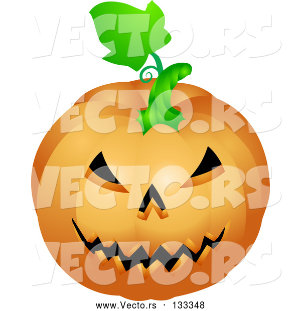 Vector of an Evil Jackolantern Halloween Pumpkin Carving