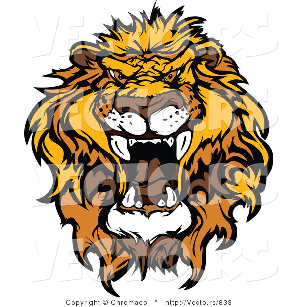 Vector of an Intimidating African Lion Roaring