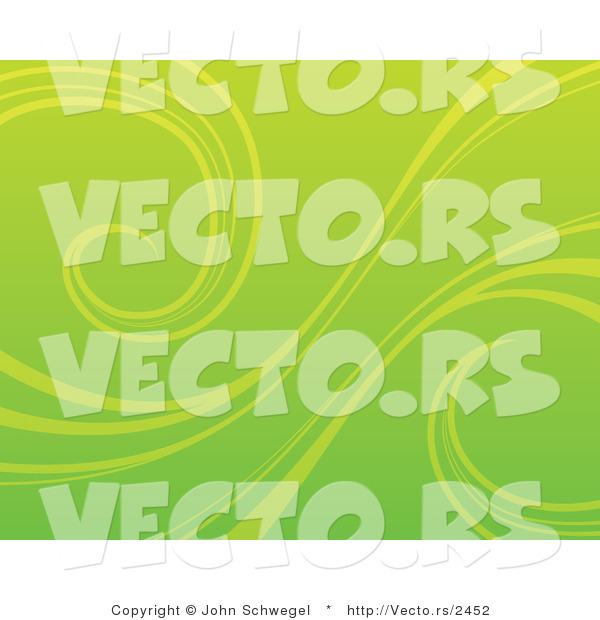 Vector of an Organic Green Background with Curling Vines