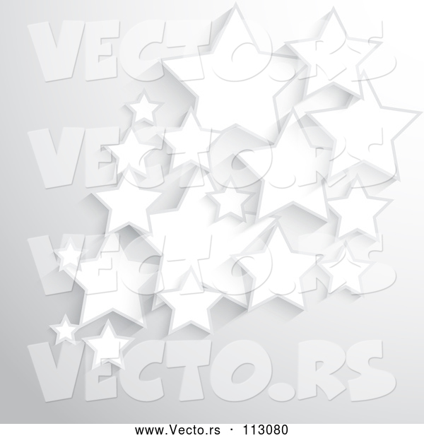 Vector of Background of 3d White Stars over Gray