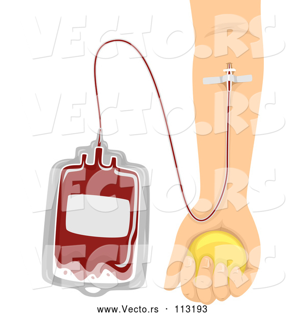 Vector of Bag and Donor Donating Blood