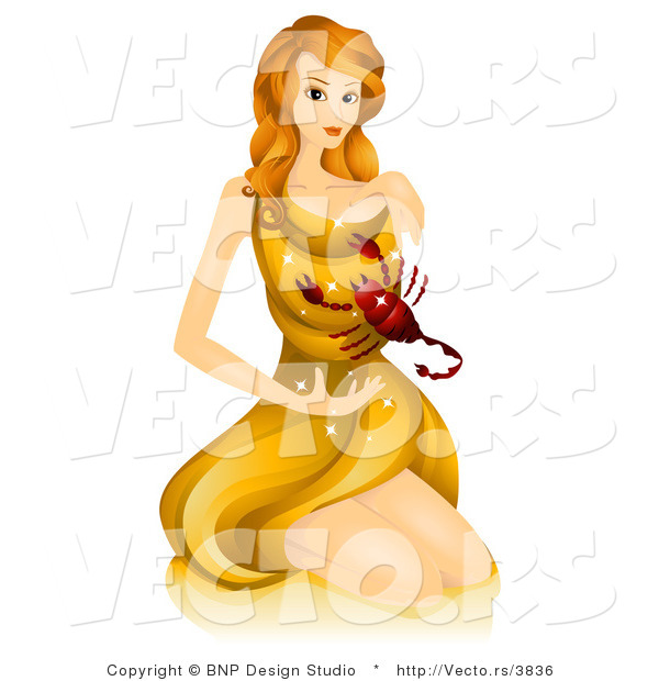 Vector of Beautiful Horoscope Scorpio Girl with a Scorpion