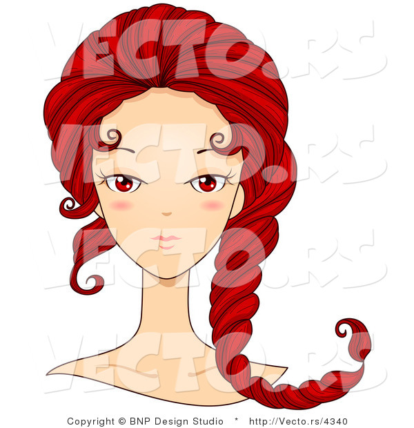 Vector of Beautiful Scorpio Girl's Face with Her Hair Curling like a Scorpion's Tail