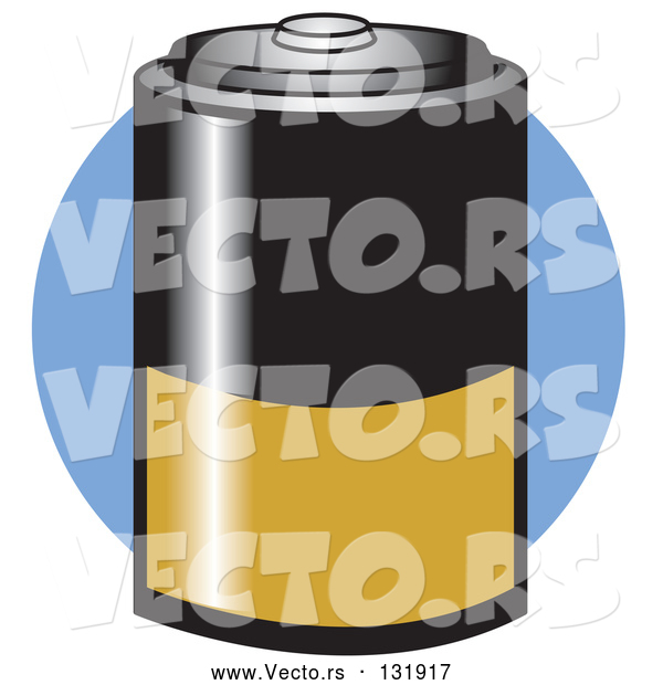 Vector of Black and Gold D Battery