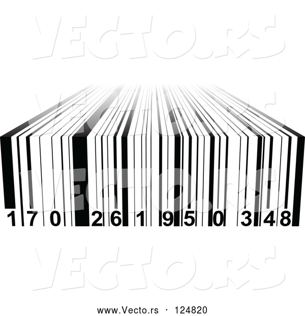Vector of Black and White 3d Bar Code