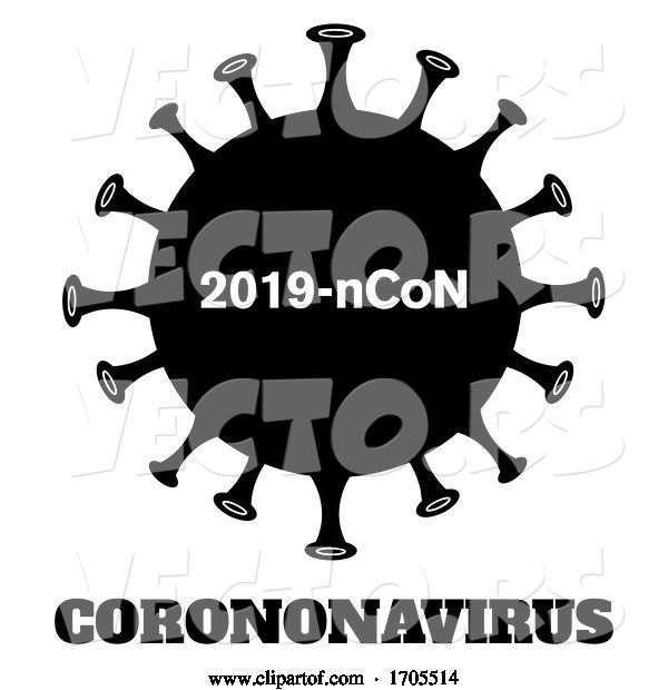 Vector of Black and White Coronavirus