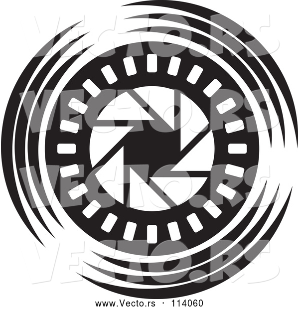 Vector of Black and White Shutter Icon