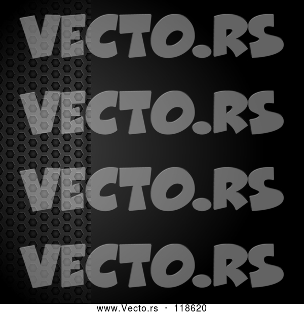 Vector of Black Background with a Panel of Metal Mesh and Text Space