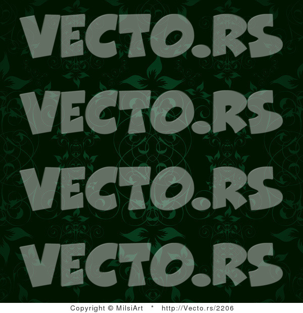 Vector of Black Background with Green Leaves and Vines