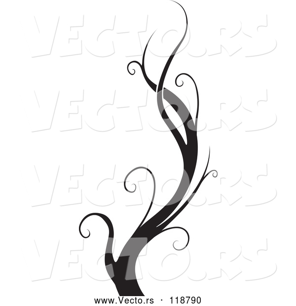 Vector of Black Flourish Design Element 4