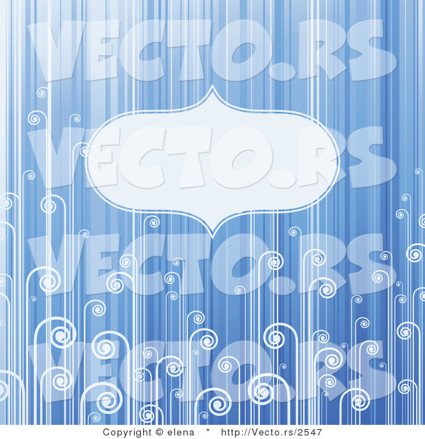 Vector of Blank Copyspace Background with Blue Stripes and Swirls