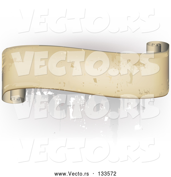 Vector of Blank Scroll Banner with Grunge Effect