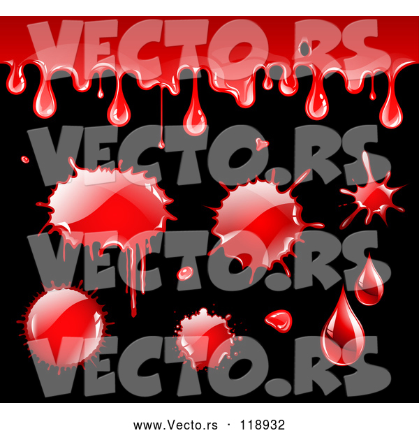 Vector of Blood Drips and Splatters