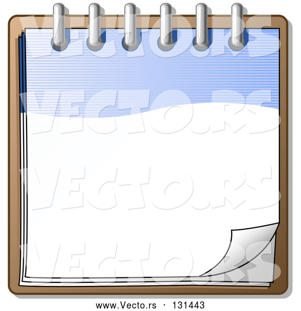 Vector of Blue and White Spiral Notebook Organizer Ready for Notes