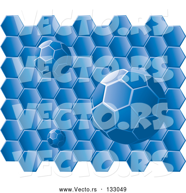 Vector of Blue Honeycomb with Circle Comb Balls