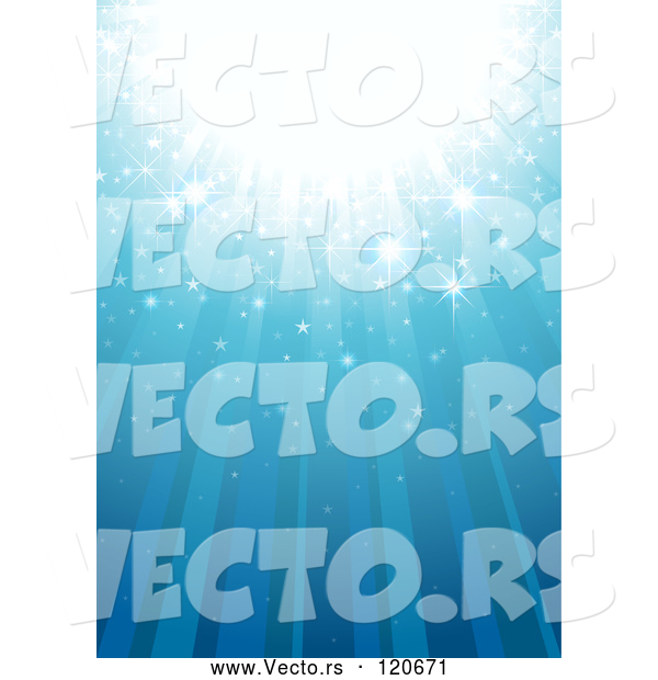 Vector of Blue Magic Background with Rays and Sparkles