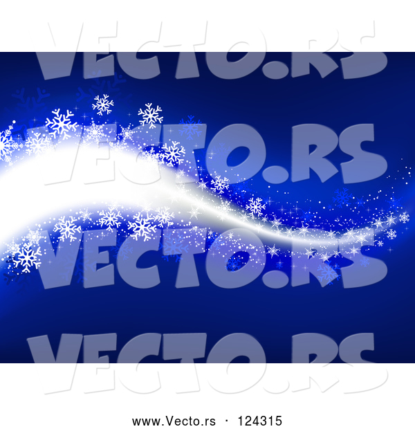 Vector of Blue Snowflake Winter Breeze Background