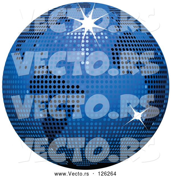 Vector of Blue Sparkly Disco Ball Globe