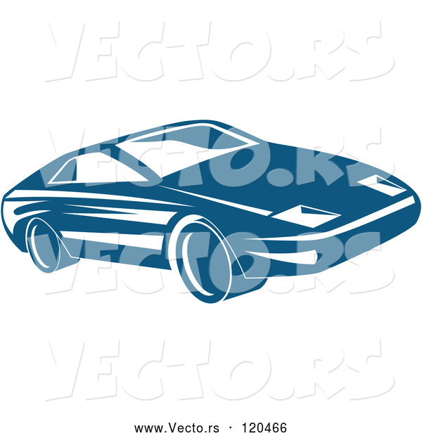 Vector of Blue Sports Car