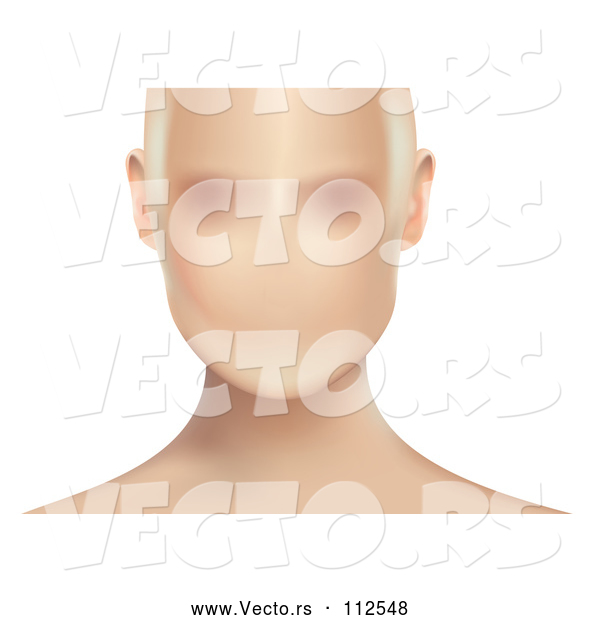 Vector of Blurred Anonymous White Lady's Face, on White